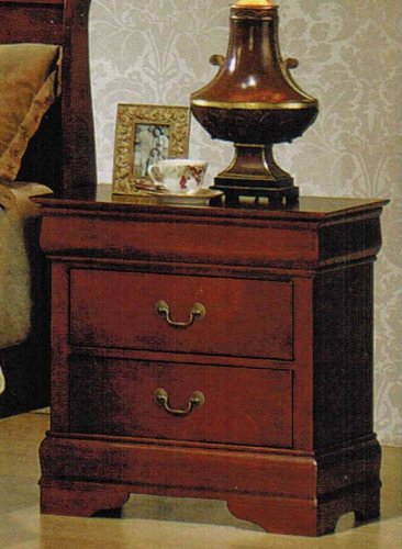 Nightstand with Hidden Drawer in Cherry Finish
