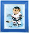 Sports Bear Hockey Star - Children's and Kids Room Framed Wall Art and Nursery Wall Decor