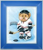 Sports Bear Hockey Star - Children's and Kids Room Framed Wall Art and Nursery Wall Decor