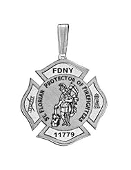 Customized Saint Florian Medal - Available in Solid 14K Yellow or White Gold, or Sterling Silver