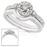 2/5ctw Round Brilliant Diamond Wedding Ring Set (I-J/I1) in 14kt White Gold