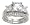 Cubic Zirconia CZ Three Stone Wedding and Engagement Ring Set Size 5