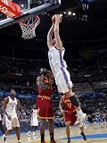 Cleveland Cavaliers v Oklahoma City Thunder: Byron Mullens and J.J. Hickson Photographic Poster Print by Layne Murdoch, 42x56