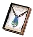 Blue Green Art Glass Pendant w/ 2 Necklaces Gift Boxed