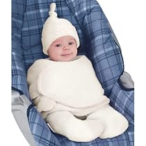 Kiddopotamus & Co Double Velboa SwaddleMe&reg; Traveler For Use With Harness Systems Ivory - 7 to 14 pounds