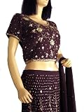 Designer Chocolate Lehenga Choli Evening Party Dress S