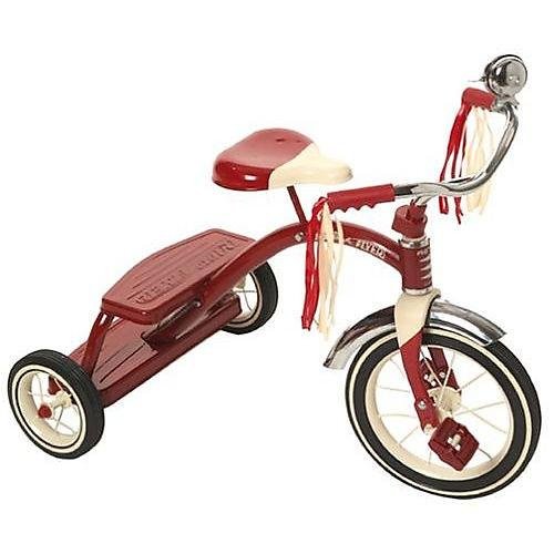 Childrens Toyshop  Toys : Radio Flyer Classic Red Dual Deck Tricycle