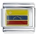 Golden Italian Charm Bracelet Flag Venezuela Travel