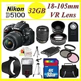 Nikon D5100 Digital SLR Camera with Nikon 18-105mm f/3.5-5.6G ED VR AF-S DX ....