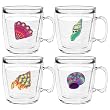 Caribbean Shells 12 oz Insulated Coffee Mug Set, Clear (4 designs)