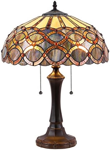 Chloe Tiffany Style Victorian Design 2-light Dark Bronze Table Lamp