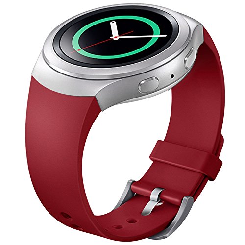 Gear S2 Watch Band, Henoda Silicone Replacement Sport Band for Samsung Galaxy Gear S2 SM-R720 Smart Watch - Red (Not Fit Gear S2 Classic SM-R732 and Gear S2 3G SM-R730 version)
