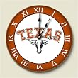Wood clock~ University of Texas ~Artworks Home Accents~ large kitchen wall cl...