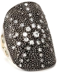 Mizuki Silver and Gold Diamond Bubble Ring, Size 7
