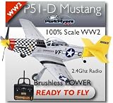 Mustang P51D Large Scale RC Plane - 37.7 inch Wing Span!! W/ 2.4Ghz DSM Radio for Glitch Free Flights, Brand New! RTF!