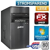 Produkt-Bild: USB 3.0, Windows7 Professional 64Bit, STROM SPAR Office / Multimedia COMPUTER Eco-Tec PC 80PLUS, Super Silent BeQuiet 300W Netzteil mit 80Plus Zertifizierung , AMD X4 FX-4100 (4x3.6GHz) +Arctic Alpine64Pro L&uuml;fter, 500GB SATA2, Crucial 8192MB DDR3 PC1600, MSI 880GMA-E35(FX) AM3+ Mainboard, AMD Grafik HD4250 mit HDMI/DVI, DVD-Brenner, CardReader, 7.1 Sound, GigabitLAN