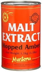 Muntons Malt Extract, Liquid, Hopped Amber, 3.3 Pound Cans (Pack of 2)