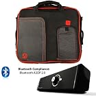 VanGoddy Pindar Professional Deluxe Business Office Nylon Messenger Case with Padded Shoulder Strap For LG Optimus Pad LTE Wifi Tablet Android Tab Device + Supertooth Disco Bluetooth Speaker with AUX Cable