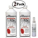 2 PACK Pro Shot Industrial Re-Newing Floor Restorer And Finish (64 oz. - 32 oz. each) Petrochemical-Free Formula - With a Bonus 4oz. Pro Shot Carpet Cleaner Sample