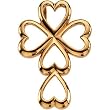 14K Yellow Gold Cross Pendant - 28.75x26.25mm