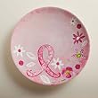 Eco Bamboo Round Salad Plate, Pink Ribbon Floral