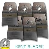 KENT, 6 Concave Stainless Oscillating Blades, For Scraping: Paint, Grout, Caulking, Fits Fein Multimaster, FMM250Q, Bosch, Chicago, Secco, Milwaukee