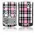 Pink Plaid Design Protective Skin Decal Faceplate for Blackberry Curve 8300/ 8310/ 8320 Cell Phones