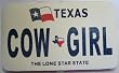 Cowgirl Cow Girl Texas Gal License Plate Frame Clutch