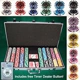 750 Casino Grade Ultimate Poker Chip 14 gram Poker Chips w/ Free Timer Dealer Button. Premium Composite Clay Poker Chips, Includes Aluminum Case.