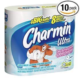 Charmin Ultra Bathroom Tissue, 4 Big Rolls (Pack of 10)