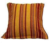 16 x 16 Handwoven Saffron Striped Hammock Square Cotton Pillow