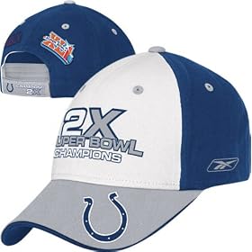 Indianapolis Colts Commemorative 2X Super Bowl Champs Adjustable Hat