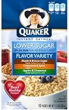 Quaker Instant Oatmeal, Lower Sugar, Variety Pack, 10 ct, 4 pk