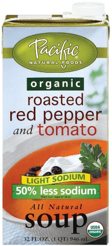 Pacific Natural Foods Light Sodium Organic Soup Roasted Red Pepper   Tomato 32-Ounce Cartons