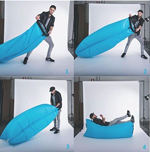 Kitoch® 2016 Newest Fast Inflatable Sleeping Bag same with Lamzac Hangout suitable for Camping &amp; Travel ,Air Mattress Bed Beach Sofa-Blue