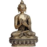ShalinCraft Sitting Buddha Statue Collectible Figurines Brass Craft India 8 