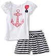 Flapdoodles Girls 2-6X Anchors Away 2 Piece Skirt Set