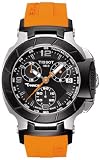 T-Race Analog Sapphire Crystal Chronograph Black Dial Orange Strap