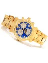 Womens Renato Beauty Limited Diamond Moon Phase Chronograph Blue Dial Goldtone Limited Edition Watch