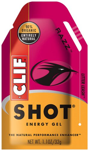 Clif Shot Energy Gel, Razz, 1.1-Ounce Packets (Pack of 24)