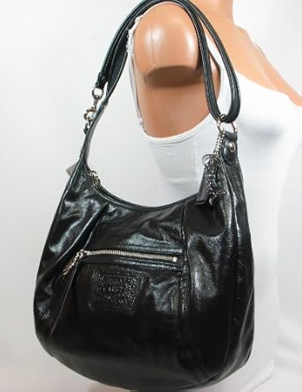 Coach Poppy Leather Dream Hobo Shoulder Bag Tote 16374 Black