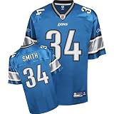 Kevin Smith Jersey: Reebok Blue Replica #34 Detroit Lions Jersey - Medium