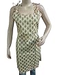 Womens Dress Tunic Kurta Cotton Tunics Beige Green Strap Top