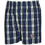 NCAA New Jersey Nets Navy Blue-White Plaid Historic Embroidered Boxer Shorts (Medium)