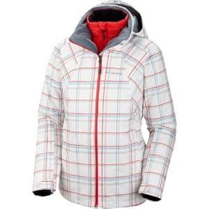 Columbia Women's Whirlibird Interchange Jacket, White Plaid Print, X-Small
