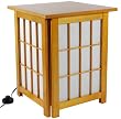 Best Price Great Quality Asian Floor Lamp - 19" Hokkaido Japanese Design Style End Table Nightstand Oriental Lantern - HONEY