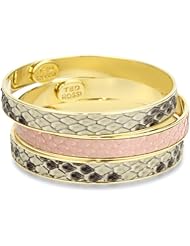 Ted Rossi "Sorbet Shine" Python Mini (Set of 3) Metal Bangle Bracelets