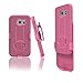 Galaxy S6 Case: Stalion® Secure Shell & Belt Clip Holster Combo with Kickstand (Fuchsia Pink) 180° Degree Rotating Locking Swivel + TPU Shockproof Protection