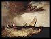Joseph Mallord William Turner (A fisherman from Shoeburyness preit a Prahm of Whitstable) Black Wood-Mounted Art Poster Print - 13" X 19"