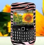 Pink Zebra Snap on Hard Skin Cover Case for Blackberry Curve 8520